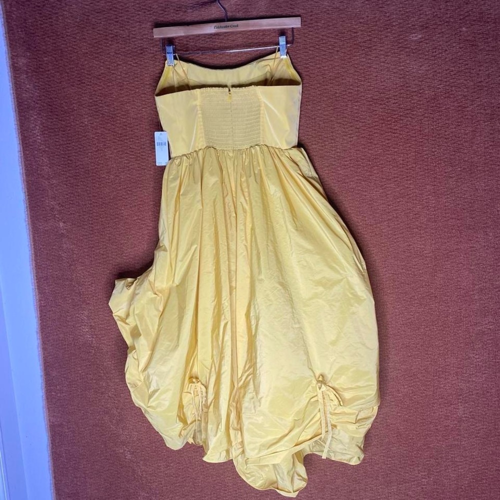 NWT Modern Anthropologie Yellow Corset Hi Low Bubble Skirt Dress, Size S. - Picture 6 of 8